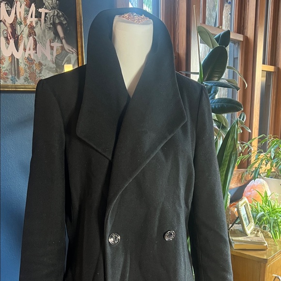 Michael Kors Collection Black Pea Coat - Picture 2 of 5